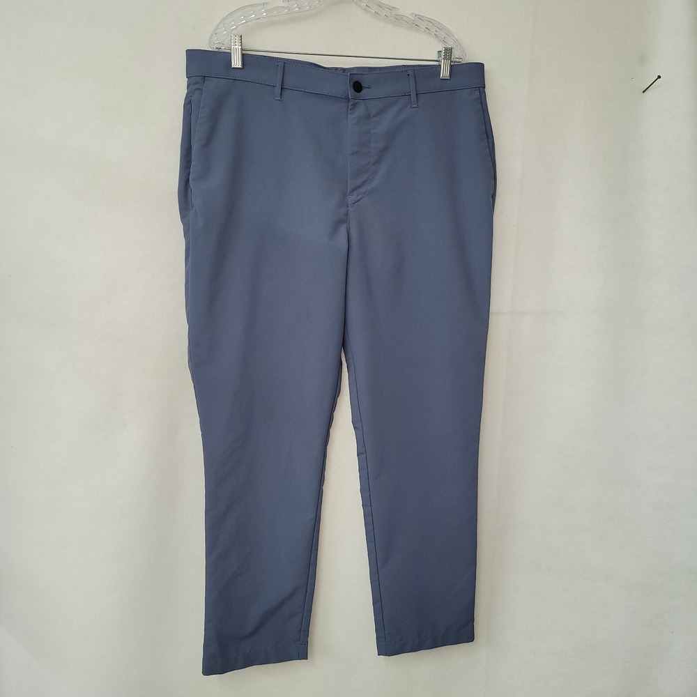 Banana Republic Mens Core Temp Blue Gray Golf Pants 38x30 Traveler Commuter